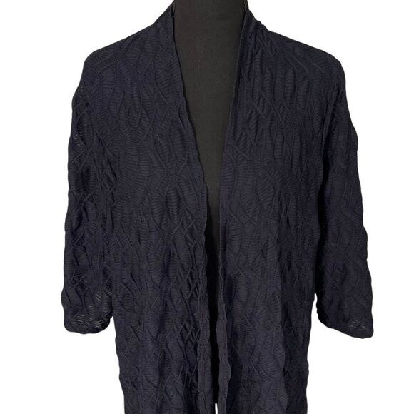 Chicos Travelers Collection Textured Sheer Cardigan - Picture 2 of 9